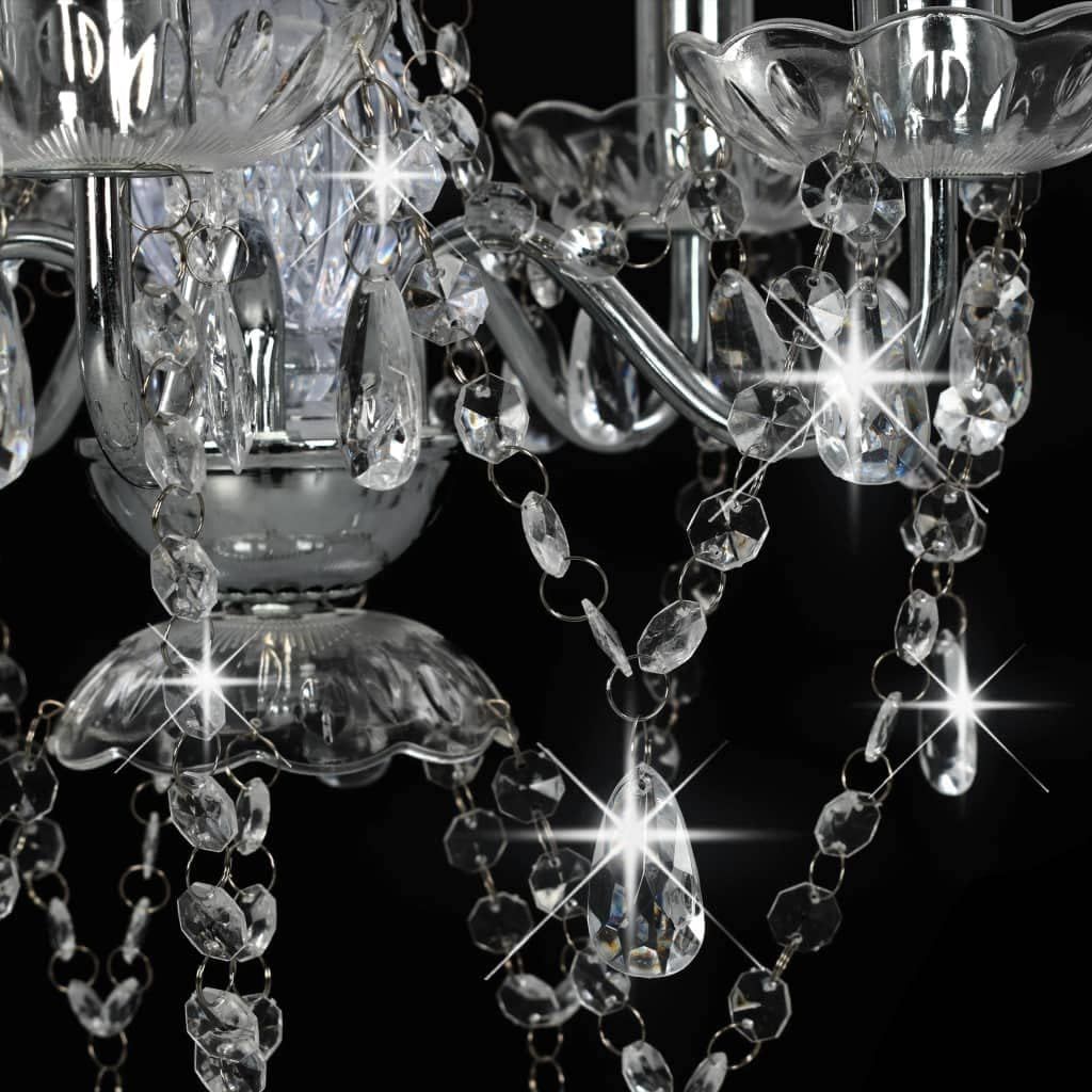 Silver Crystal Chandelier Ceiling Light 5 x E14