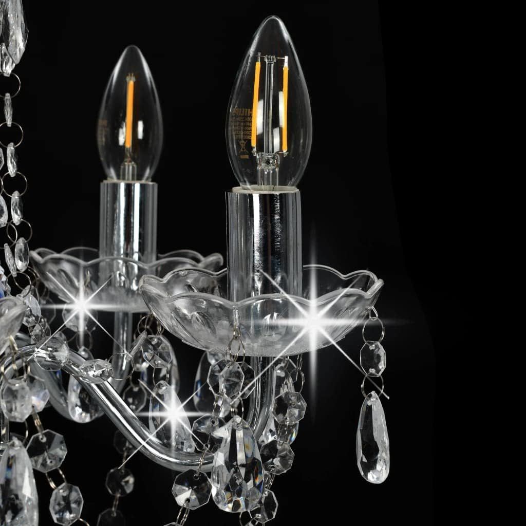 Silver Crystal Chandelier Ceiling Light 5 x E14