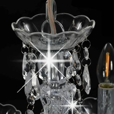 Silver Crystal Chandelier Ceiling Light 5 x E14