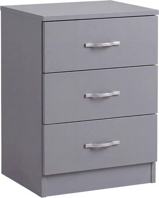 Simple 3-Drawer Bedside Chest – Modern Bedroom Nightstand with Spacious Storage