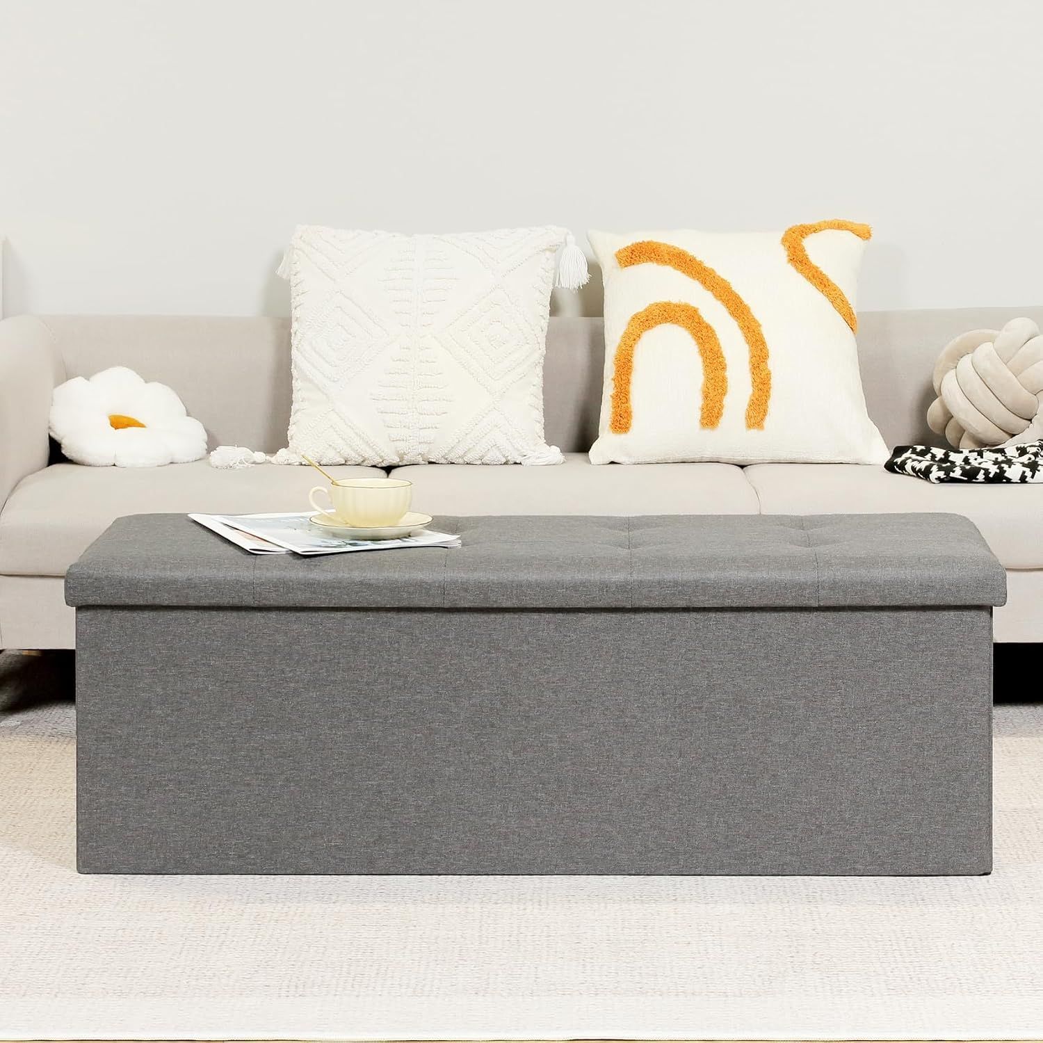 Storage Bench Foot Stool with Storage Box