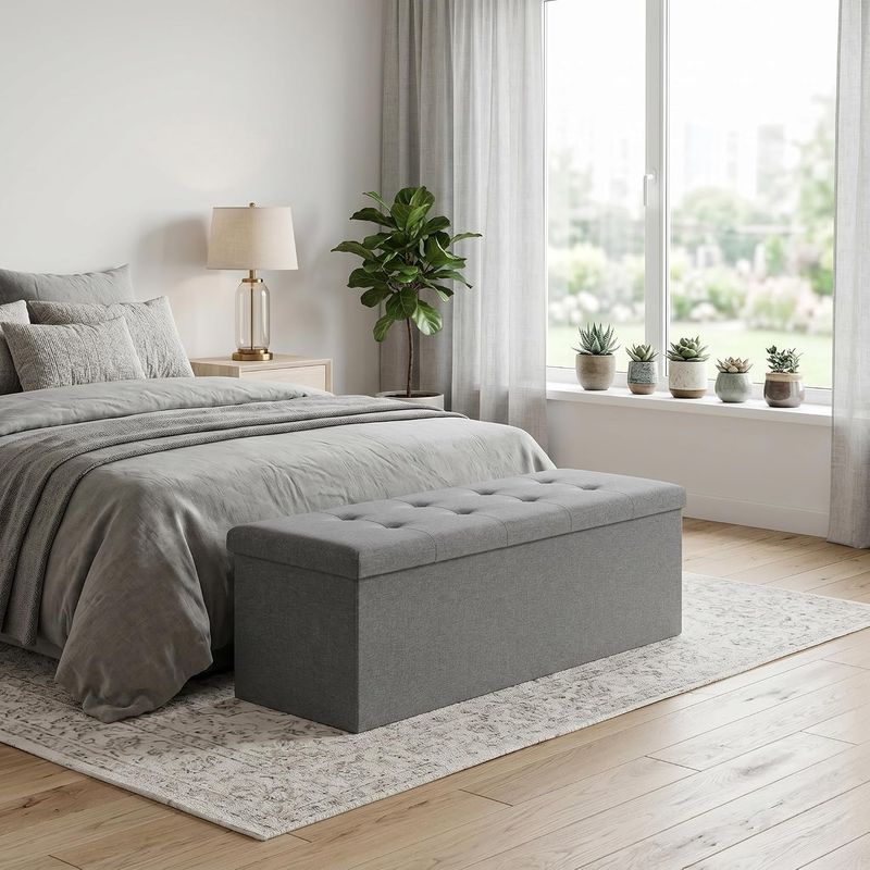 Storage Bench Foot Stool with Storage Box