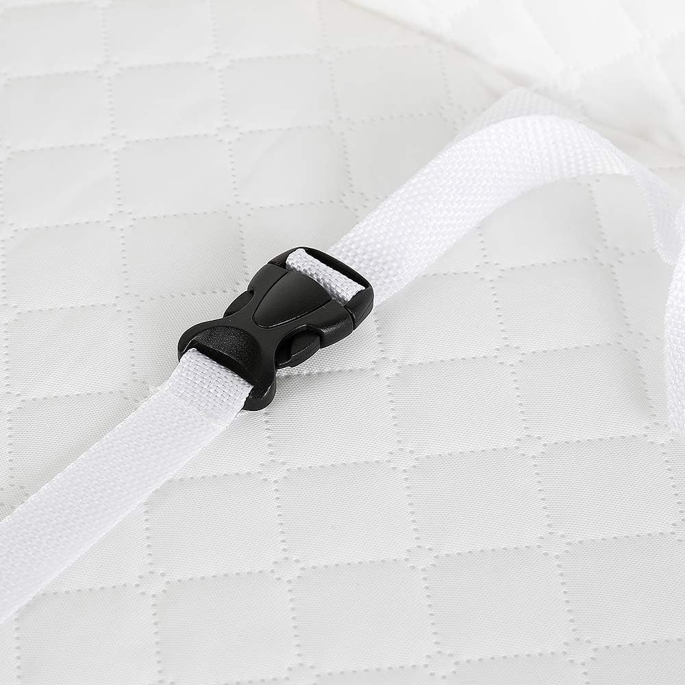 Baby Changing Table with Wheels 2 Shelves Safety Belt White