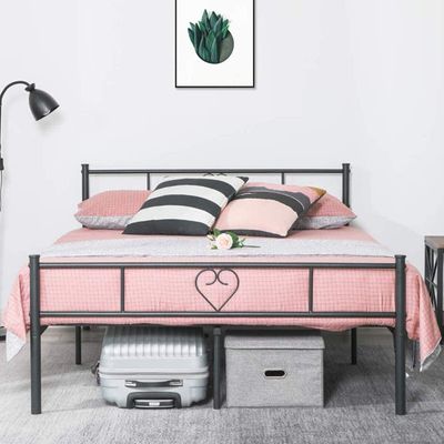 Metal Bed with Headboard Bed Frame