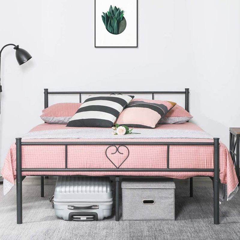 Metal Bed with Headboard Bed Frame