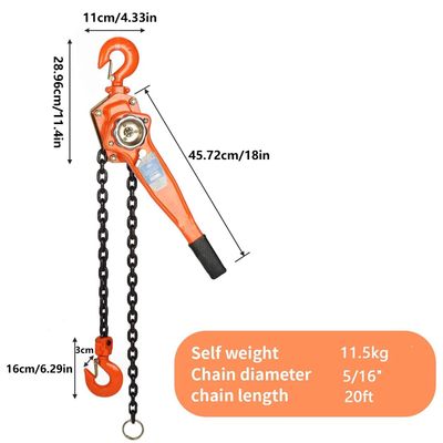 1.5 Ton Chain Hoist 6m Manual Lever Block Heavy Duty Lifting Hoist