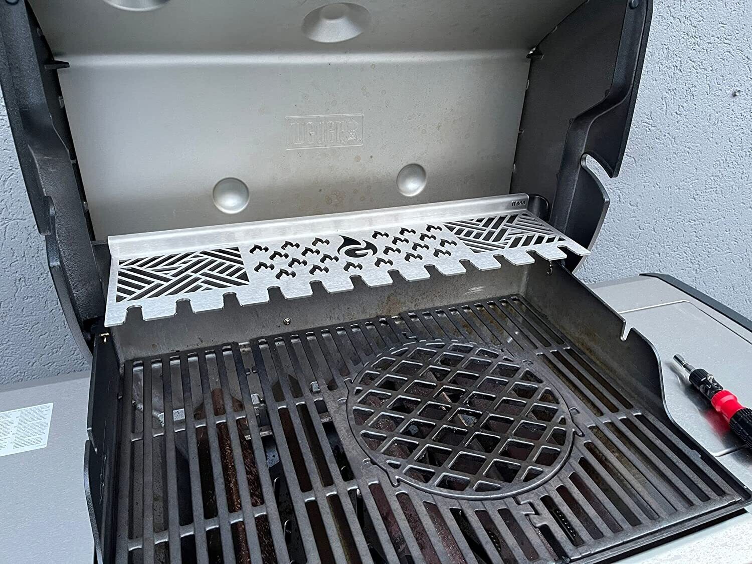 Warming Rack Multistation for Grill Original Weber Genesis II 300 Series Stainless Steel Multistation Warming Rack with Extra Deep Drumstick Holder