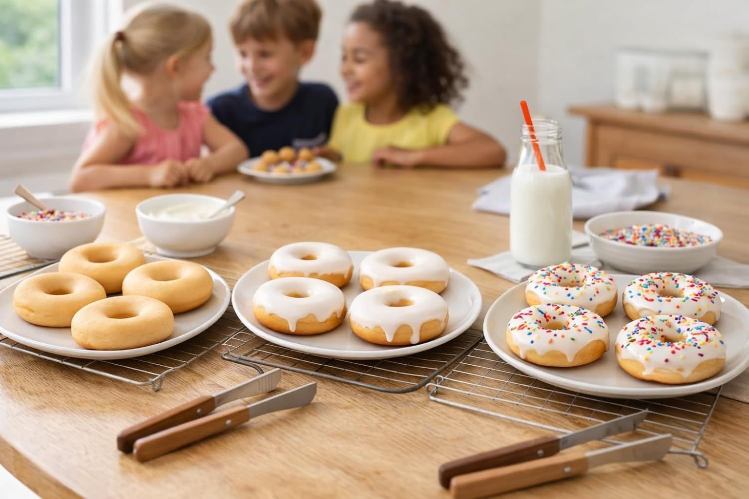 Professional 8-Cavity Mini Doughnut Maker – 750W Non-Stick Electric Donut Machine