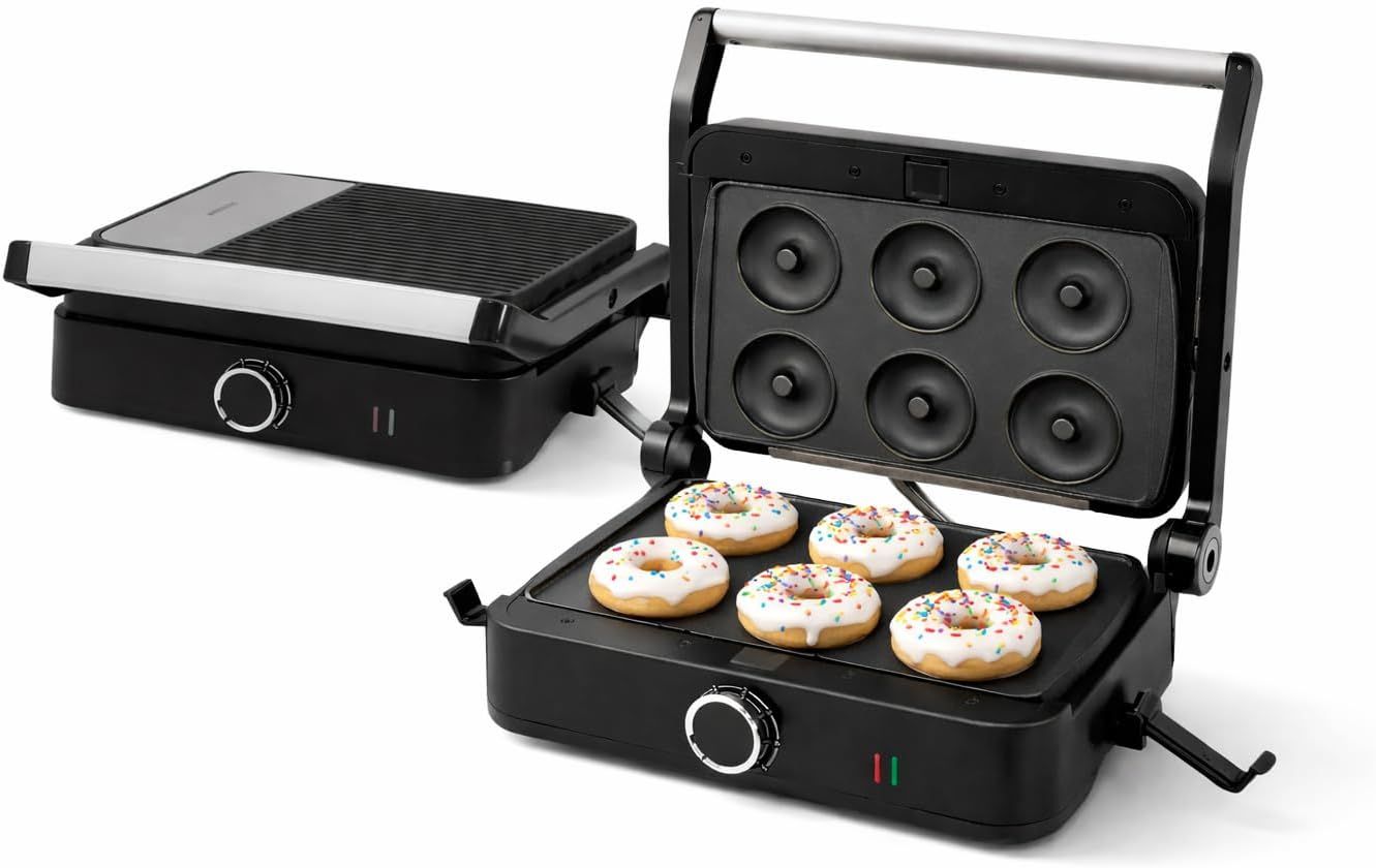 Professional 8-Cavity Mini Doughnut Maker – 750W Non-Stick Electric Donut Machine