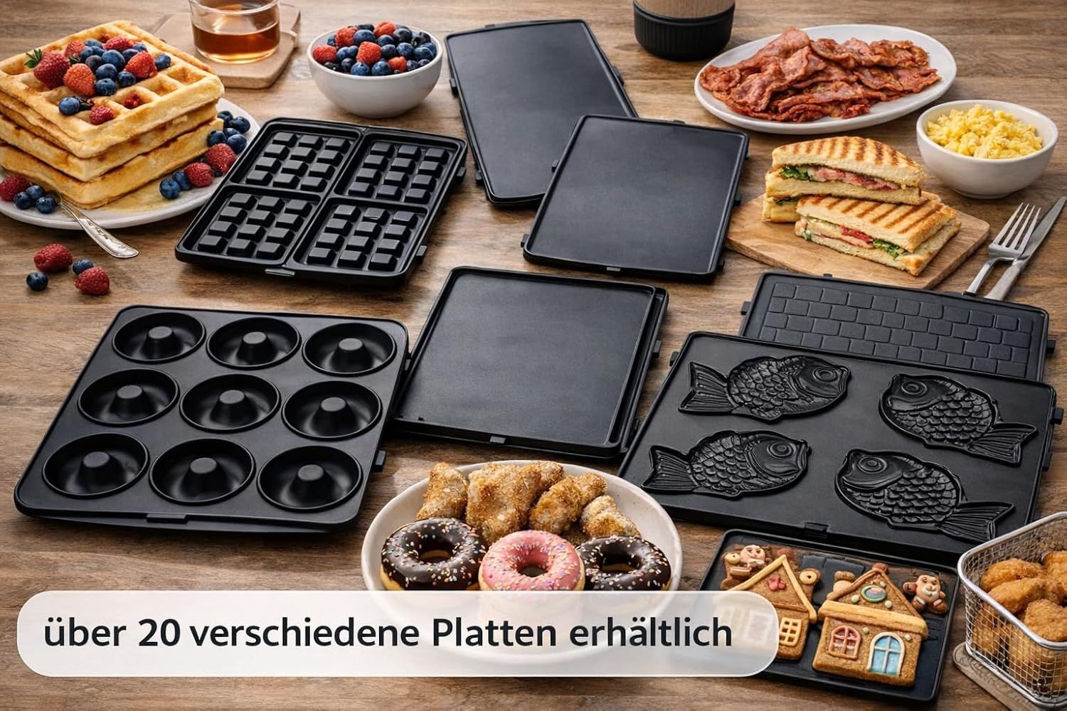 Professional 8-Cavity Mini Doughnut Maker – 750W Non-Stick Electric Donut Machine