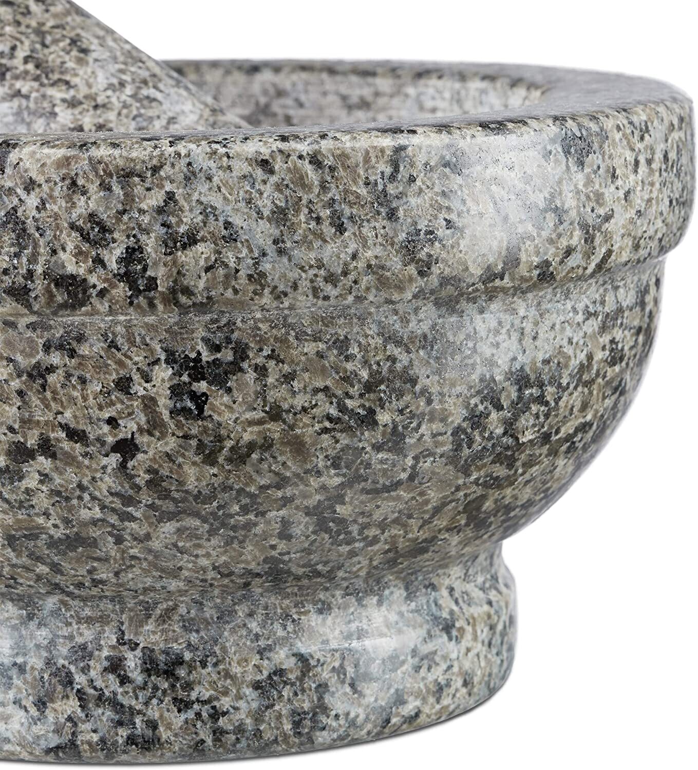 Granite Pestle and Mortar 17 cm Diameter for Spice Grinding, Herb Crushing, and Kitchen Use