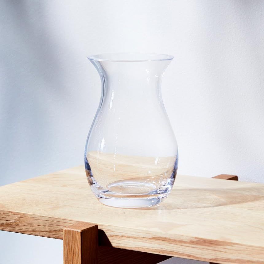 Handmade Glass Flower Posy Vase Clear 17.5cm