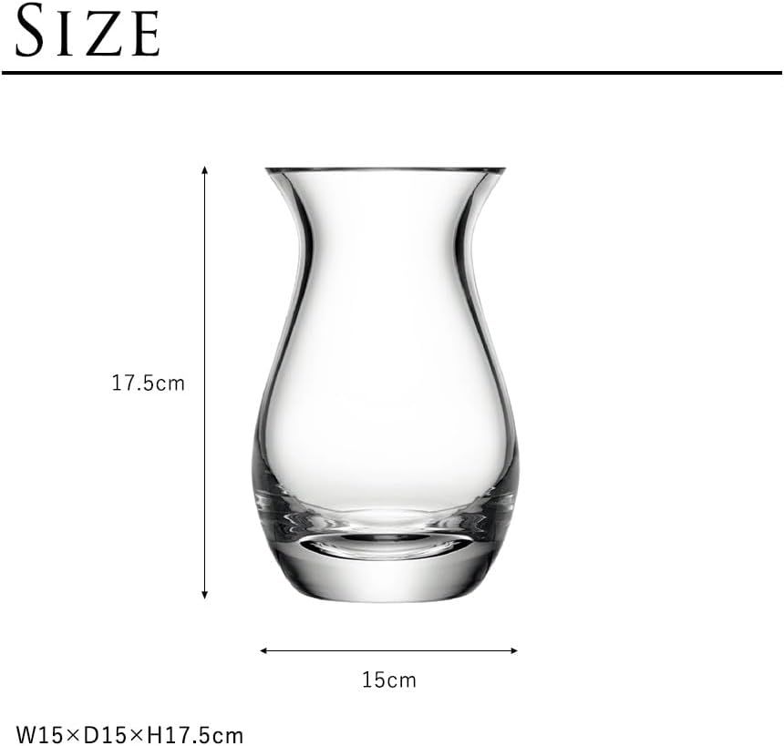 Handmade Glass Flower Posy Vase Clear 17.5cm