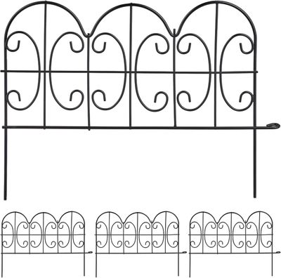 Garden Fence Metal Lawn Edging 4 Panels