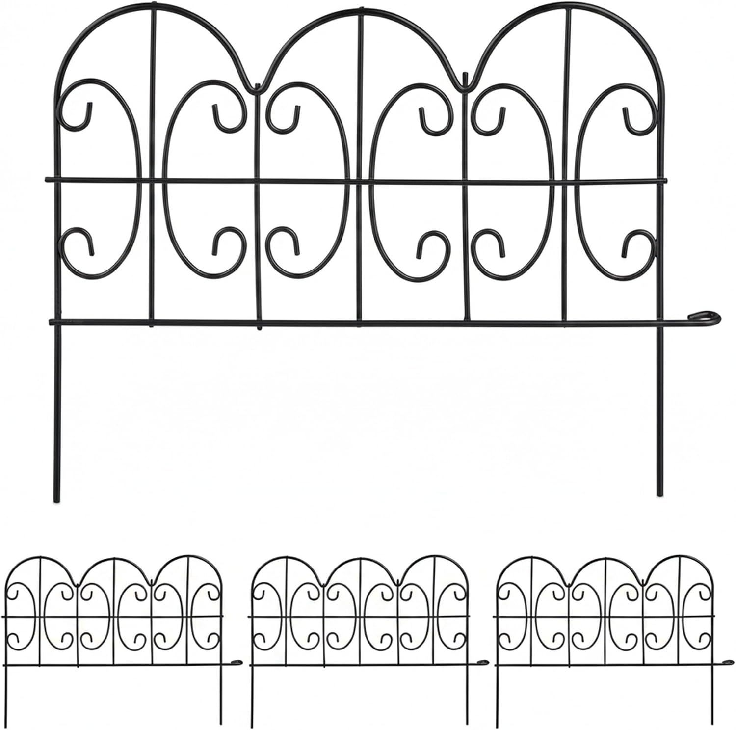 Garden Fence Metal Lawn Edging 4 Panels