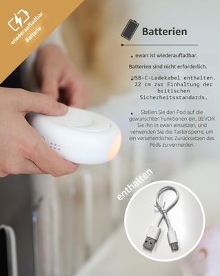 Rechargeable Baby White Noise Machine with Cry Sensor Night Light
