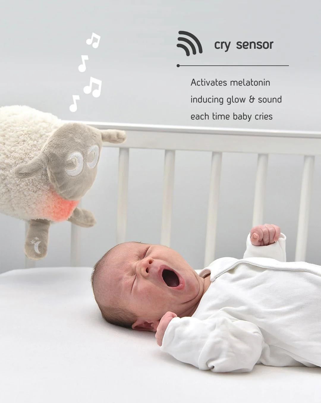 Rechargeable Baby White Noise Machine with Cry Sensor Night Light