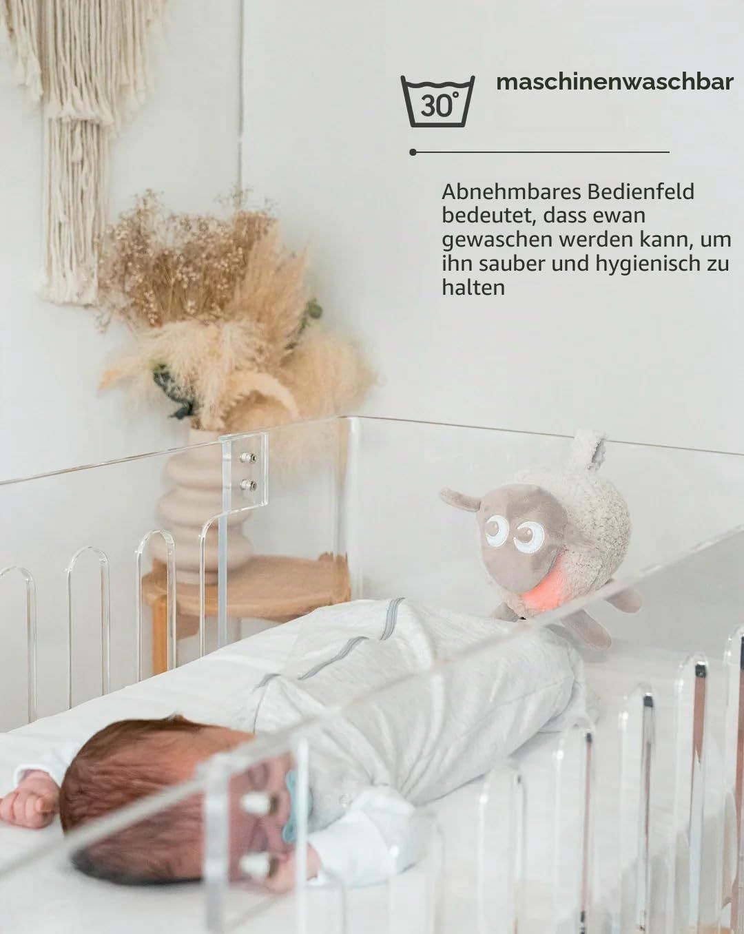 Rechargeable Baby White Noise Machine with Cry Sensor Night Light
