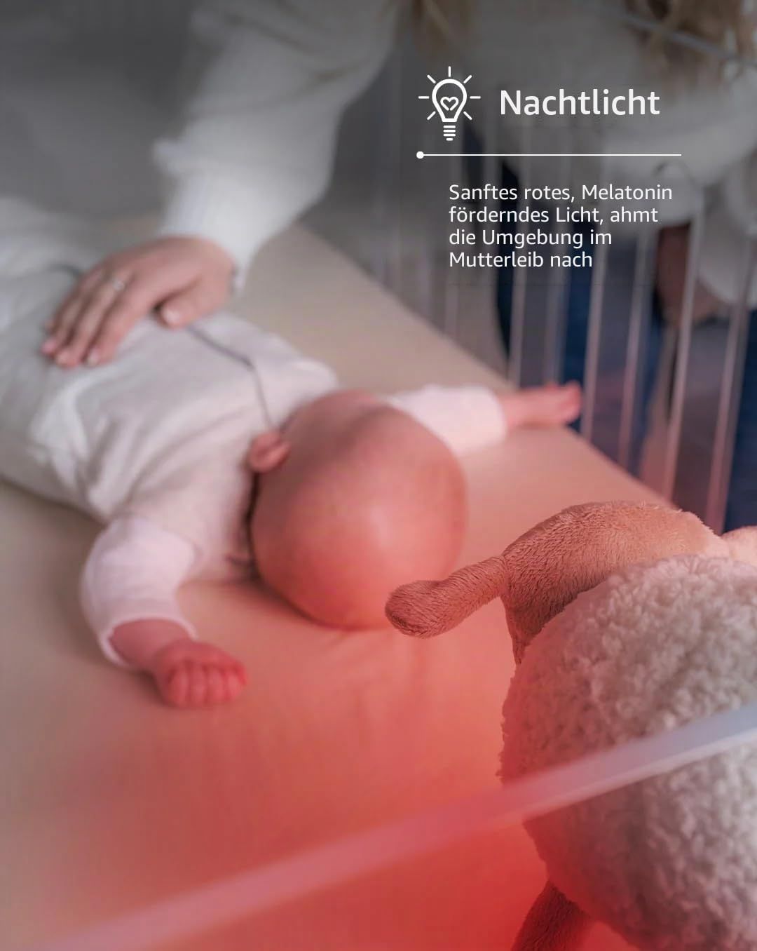 Rechargeable Baby White Noise Machine with Cry Sensor Night Light