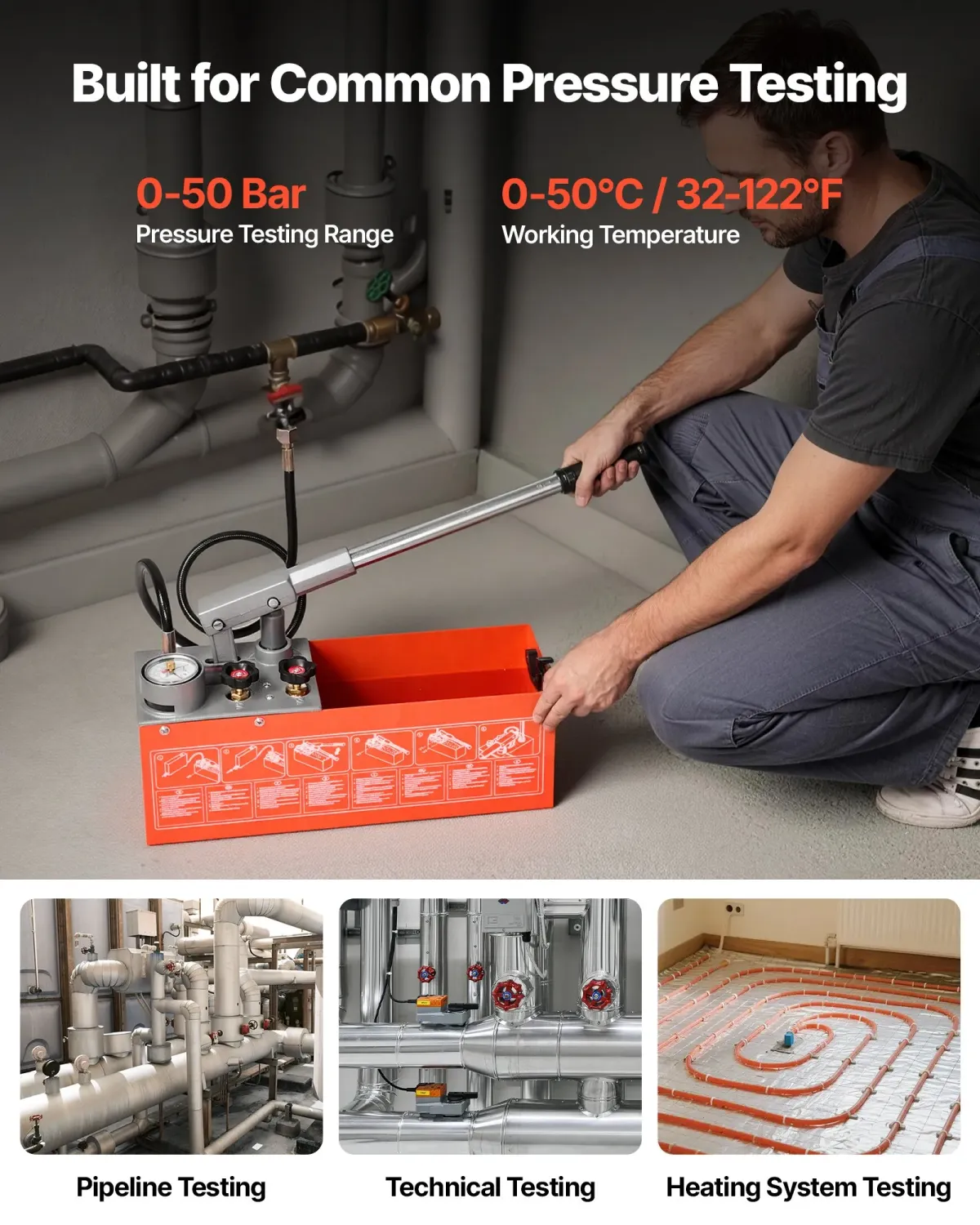 Pump for Pressure Manual Hydrostatic Test Pump – 0–50 Bar