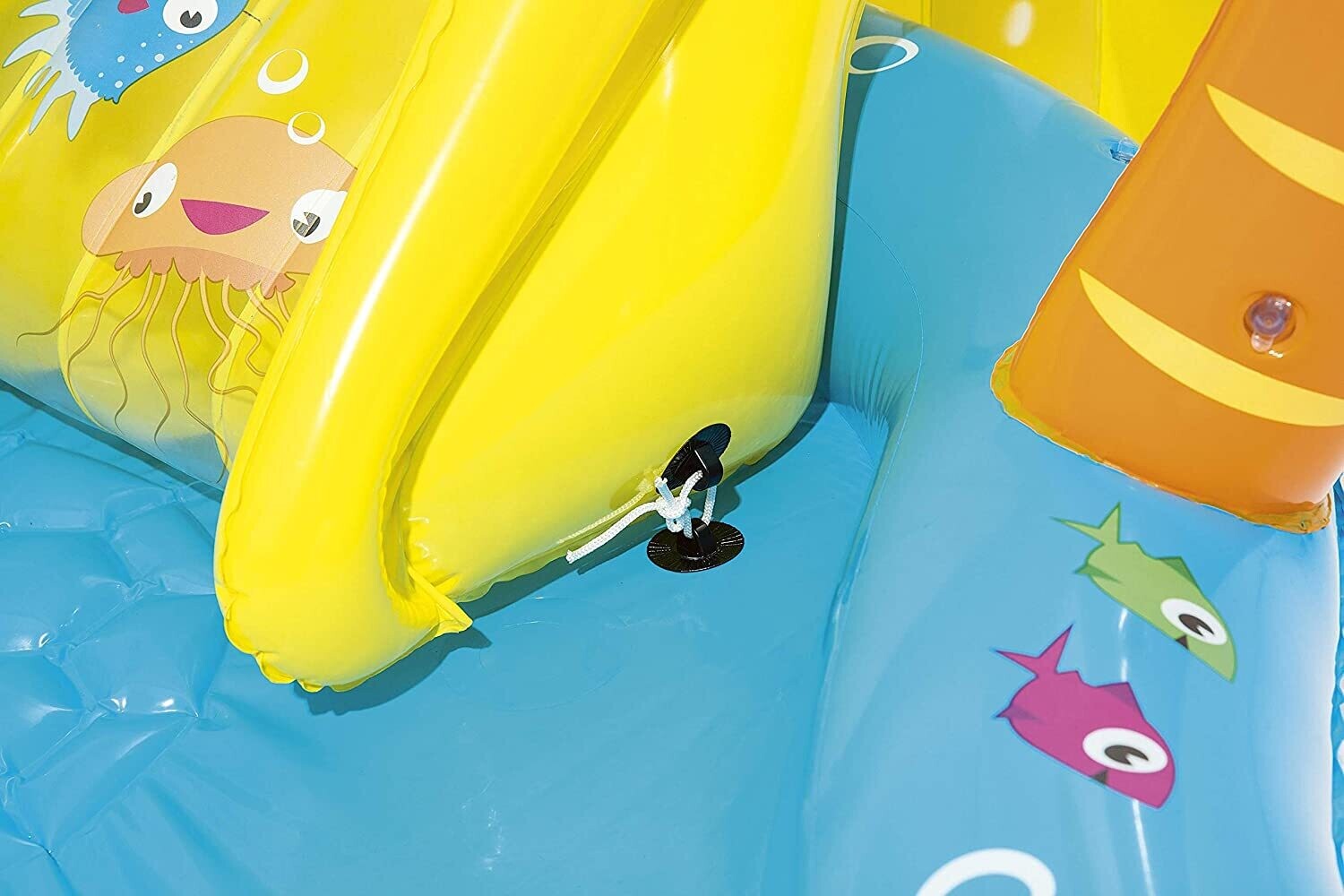 Sea Water Inflatable Kids Paddling Pool with Slide &amp; Play Accessories – 280 × 257 × 87 cm
