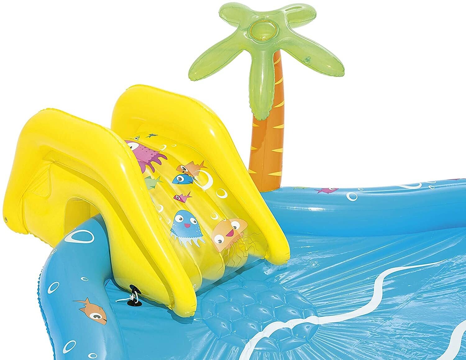 Sea Water Inflatable Kids Paddling Pool with Slide &amp; Play Accessories – 280 × 257 × 87 cm