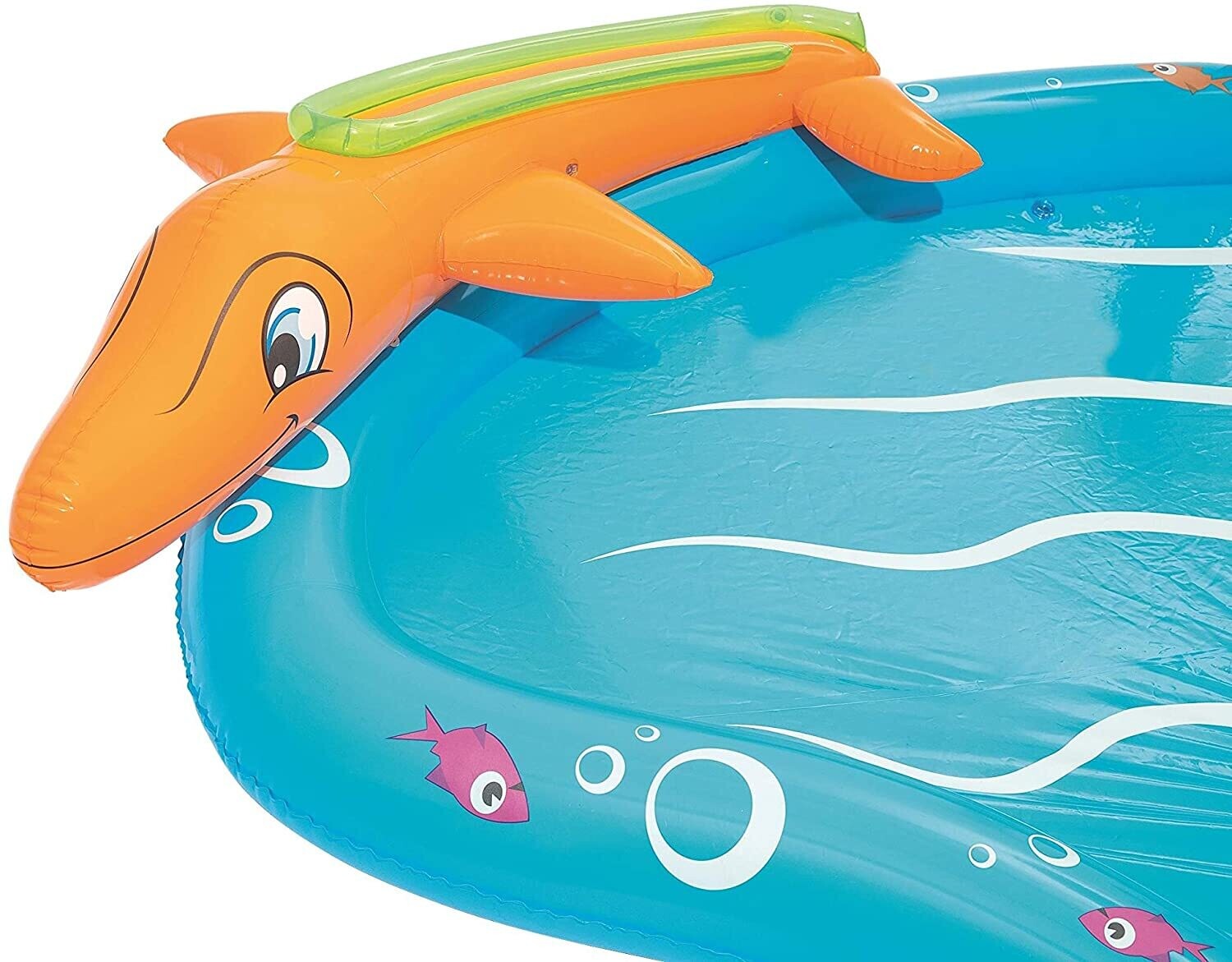 Sea Water Inflatable Kids Paddling Pool with Slide &amp; Play Accessories – 280 × 257 × 87 cm