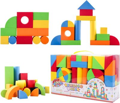 Set of 131-Piece EVA Jumbo Foam Building Blocks for Kids