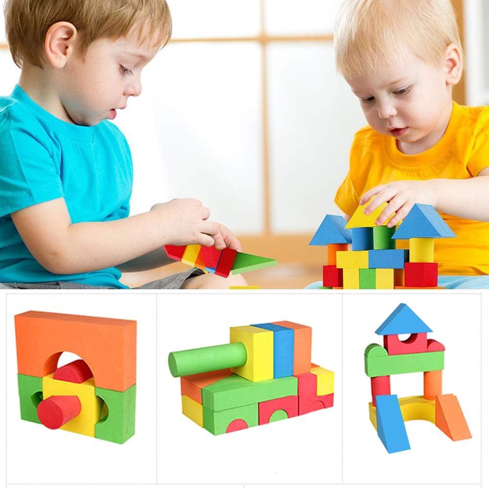 Set of 131-Piece EVA Jumbo Foam Building Blocks for Kids
