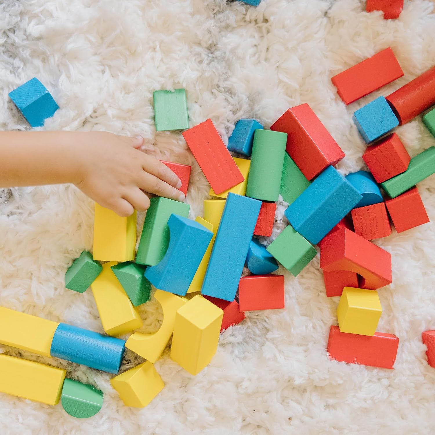 100 Piece Wooden Building Blocks Set