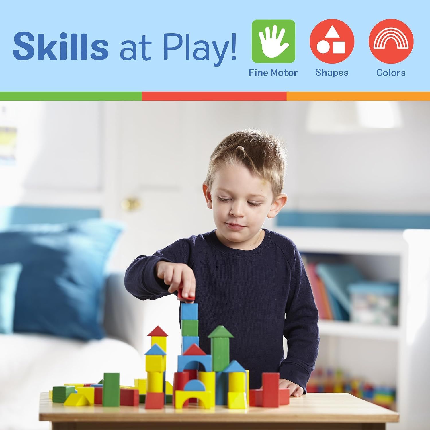 100 Piece Wooden Building Blocks Set