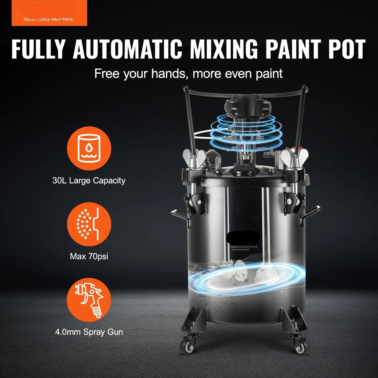 30L Pressure Paint Pot Tank with Spray Gun