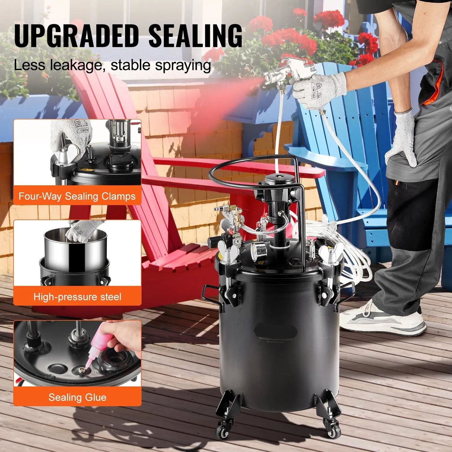 30L Pressure Paint Pot Tank with Spray Gun