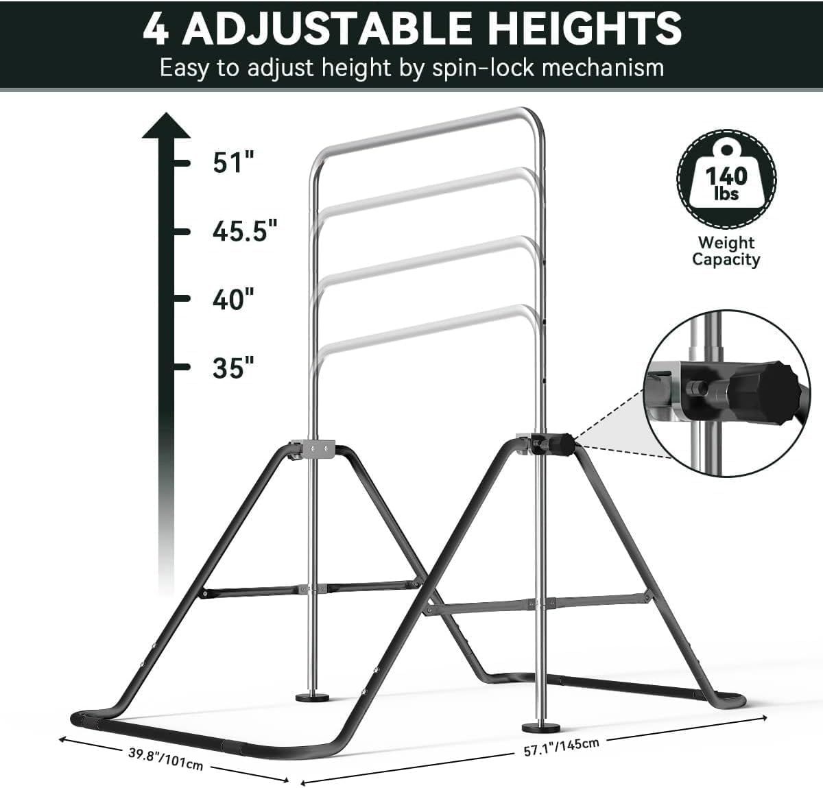 Adjustable Gymnastics Bars for Kids Home Training