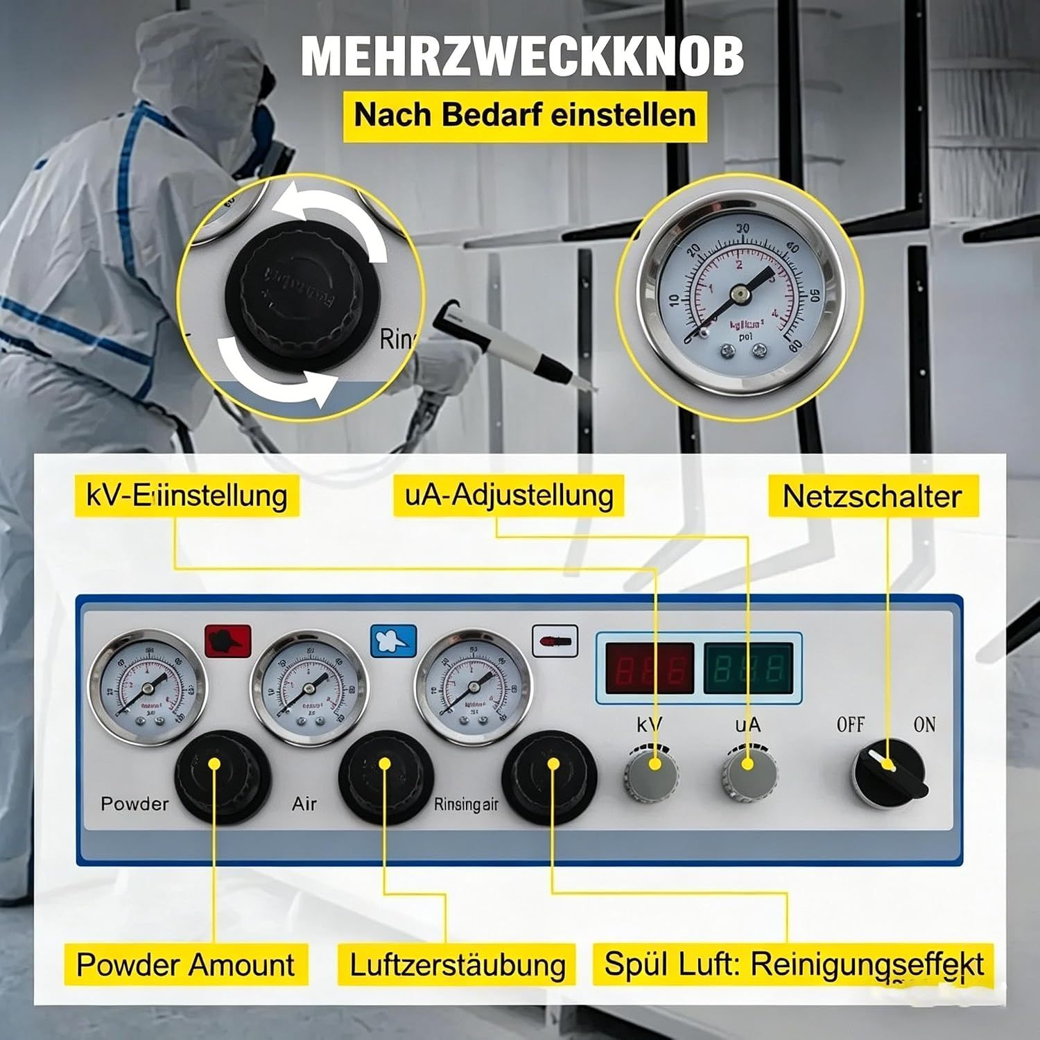 WX-958 Electrostatic Powder Coating System 50W 45L