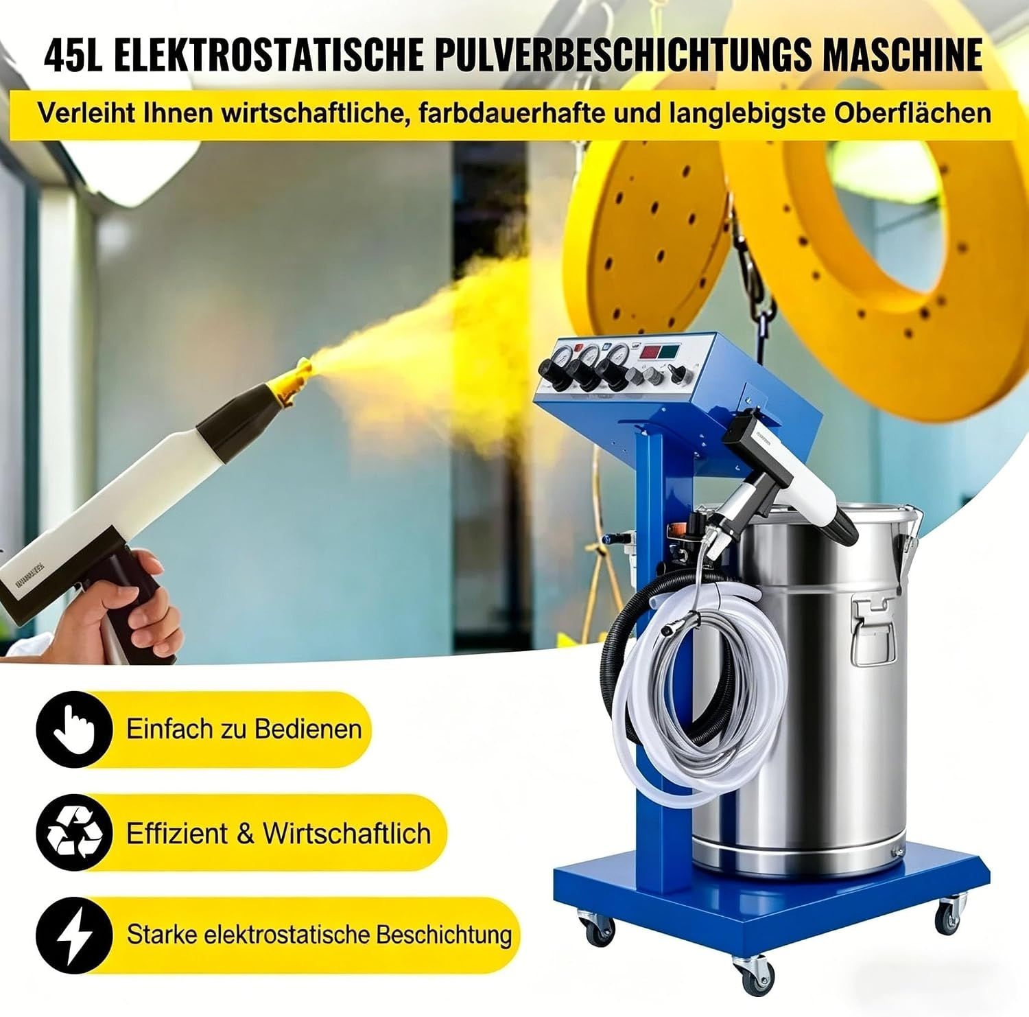 WX-958 Electrostatic Powder Coating System 50W 45L