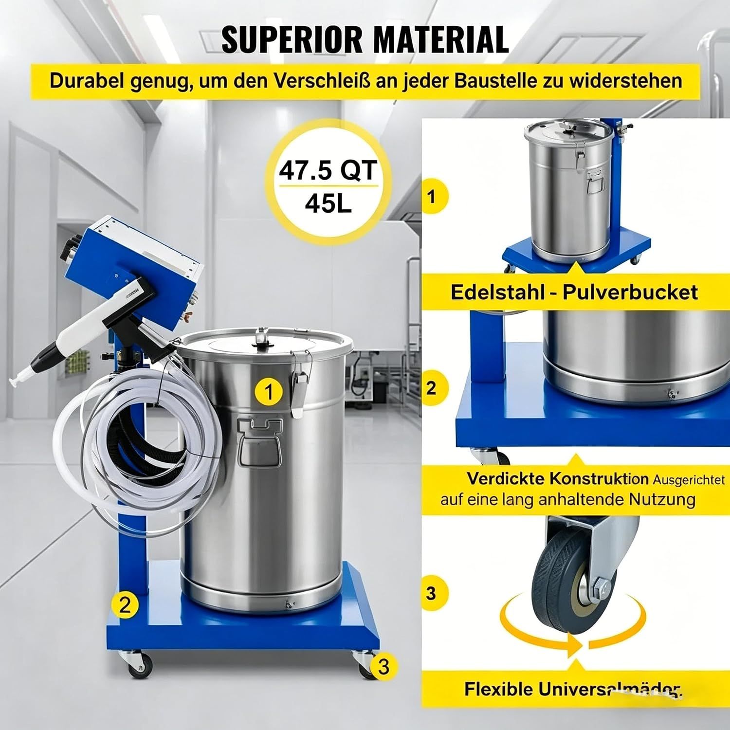 WX-958 Electrostatic Powder Coating System 50W 45L