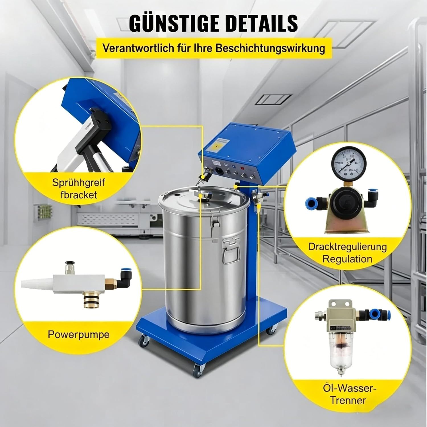 WX-958 Electrostatic Powder Coating System 50W 45L