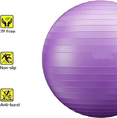500 kg Load Capacity Anti-Burst Fitness Ball (48 cm - 75 cm) with Pump - Ideal for Yoga, Pilates, Balance Exercises, and Core Training