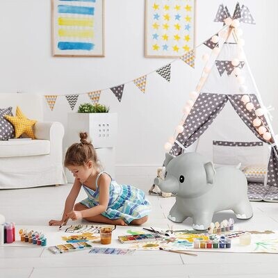 Elephant Jumping Animal with Air Pump – Inflatable Ride-On Toy for Kids with Fun Bouncing Action