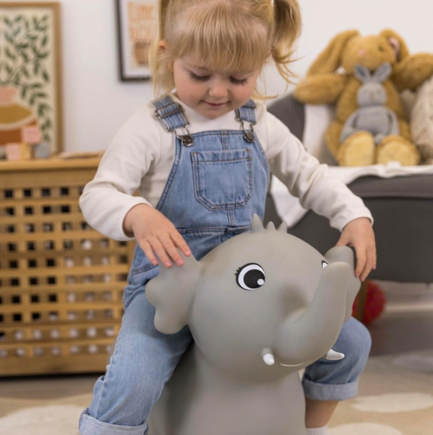 Elephant Jumping Animal with Air Pump – Inflatable Ride-On Toy for Kids with Fun Bouncing Action