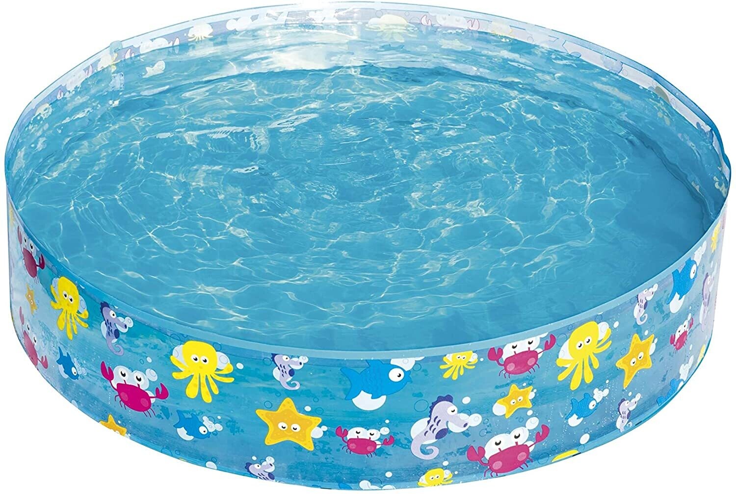 Fill 'N Fun Ocean Life Fixed Pool – 122 x 25 cm, Inflatable Kids’ Pool for Backyard Fun