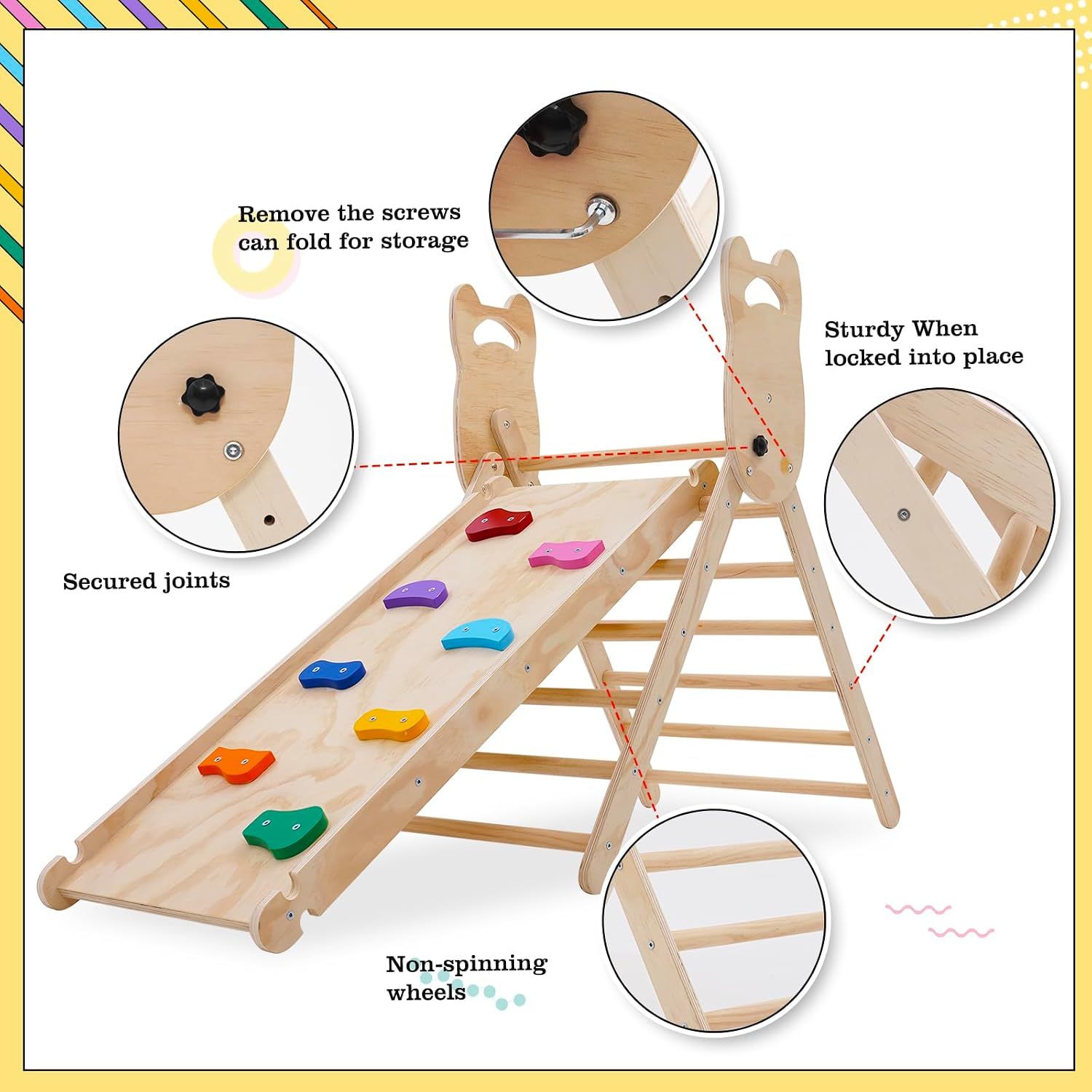 Wooden Climbing Triangle for Sliding and Climbing