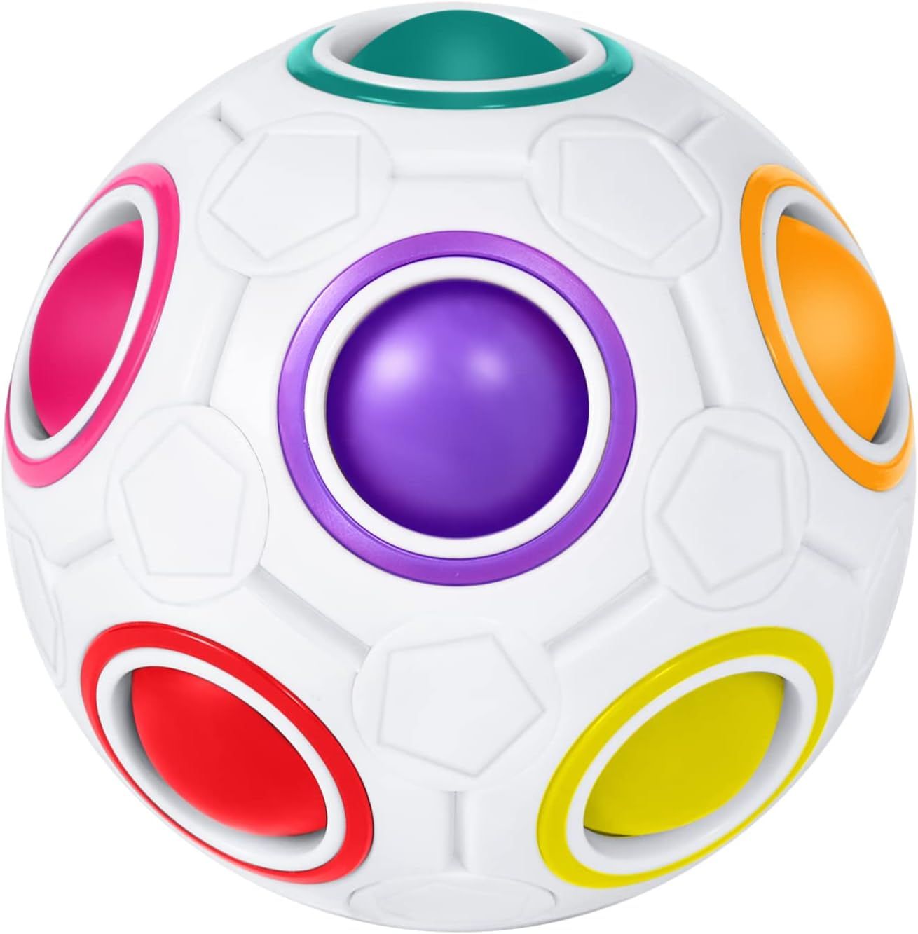 Puzzle Game 3D - Ball - Magic Rainbow Puzzle Ball – 68mm Color Matching Brain Teaser