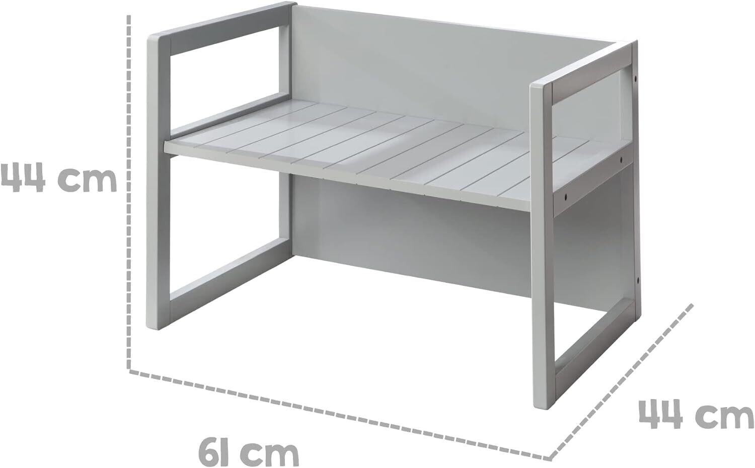 Convertible Wooden Bench Table Grey Country Style