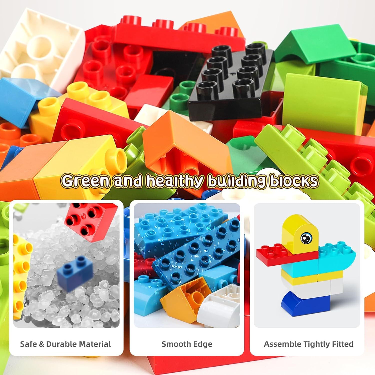 135-Piece Building Blocks Set for Kids, Construction Toy with 15 Animals