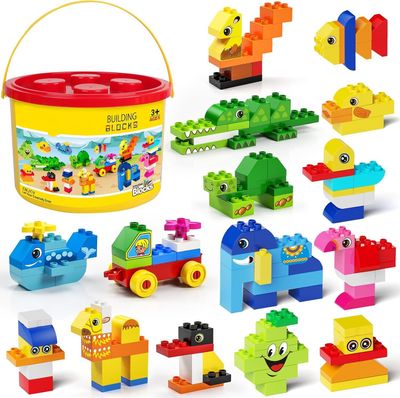 135-Piece Building Blocks Set for Kids, Construction Toy with 15 Animals
