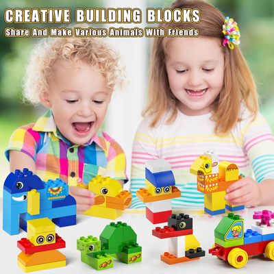 135-Piece Building Blocks Set for Kids, Construction Toy with 15 Animals