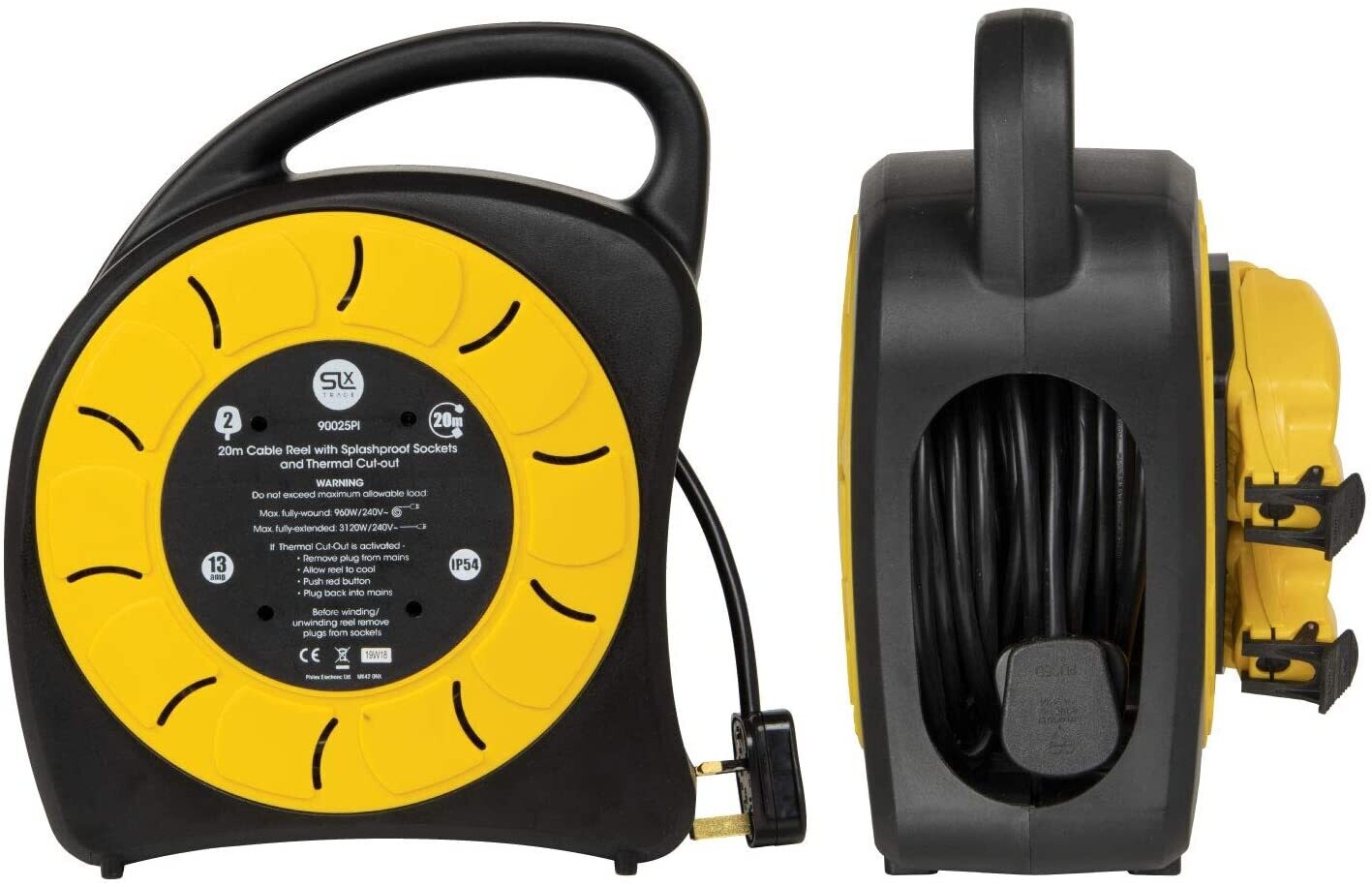Weatherproof Garden Power Socket 2 Way Case Reel