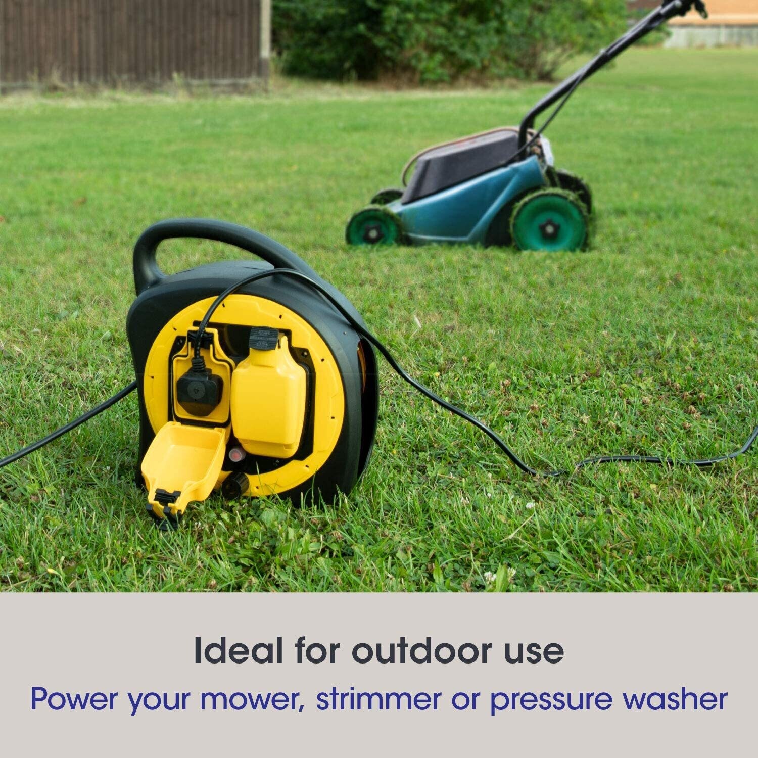 Weatherproof Garden Power Socket 2 Way Case Reel